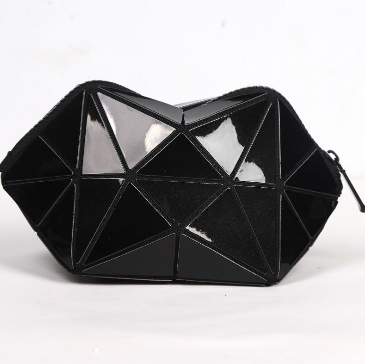 Modische geometrische Kosmetiktasche für Damen – Organizer mit Reißverschluss, leicht, faltbar, ideal für Reisen