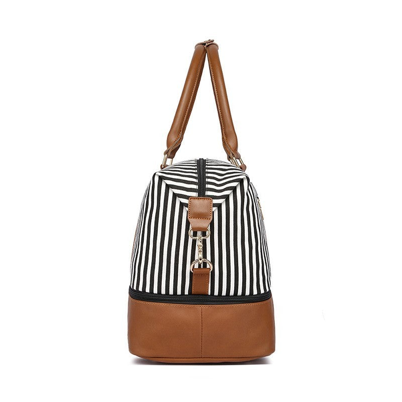 Damen-Reisetasche mit Streifenmuster aus Canvas