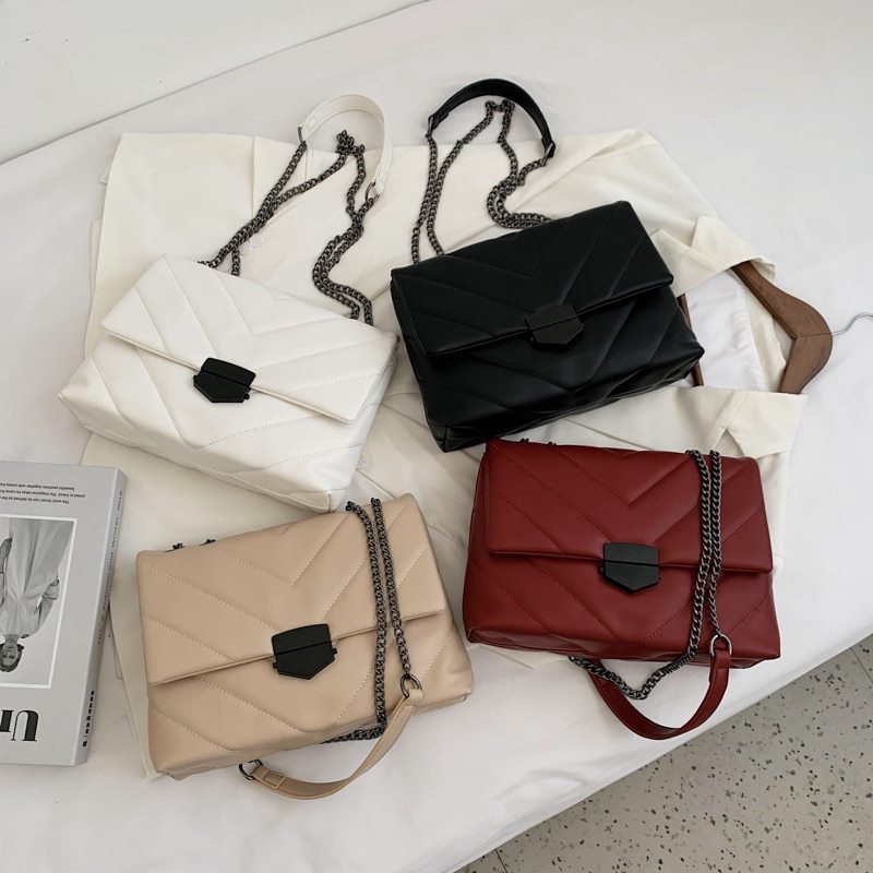 Bestickte kleine Umhängetasche aus PU-Leder für Damen – Trendige Marken-Handtasche mit Schulterriemen