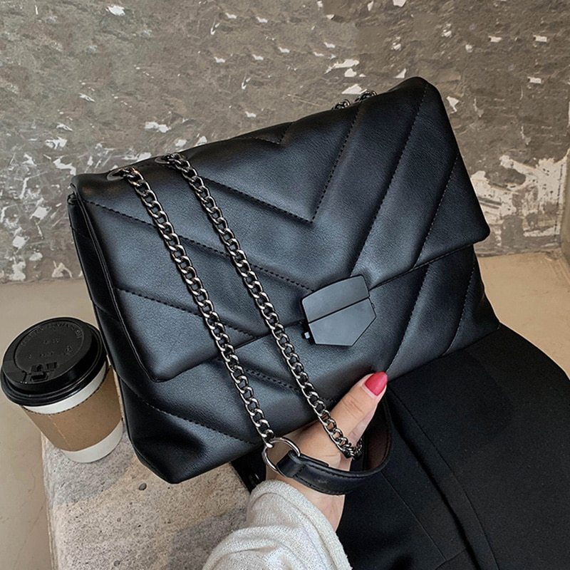 Bestickte kleine Umhängetasche aus PU-Leder für Damen – Trendige Marken-Handtasche mit Schulterriemen