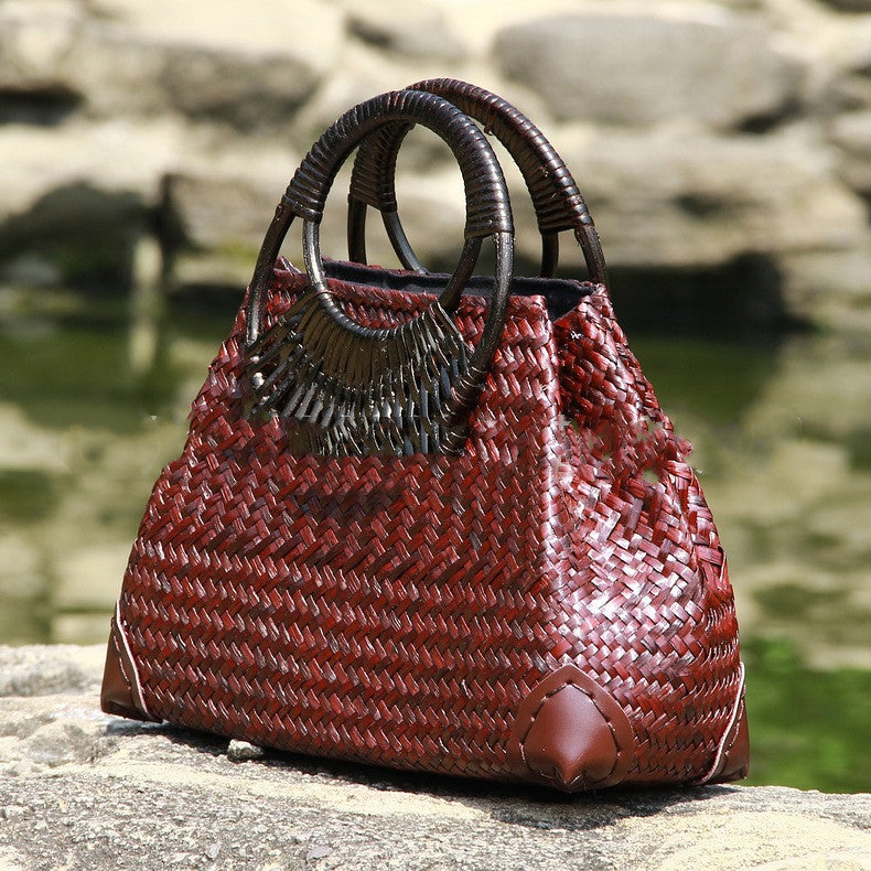 Strohtasche für Damen – Hand- und Strandtasche