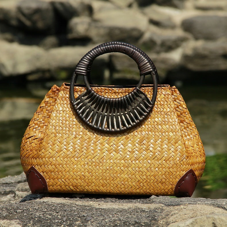 Strohtasche für Damen – Hand- und Strandtasche