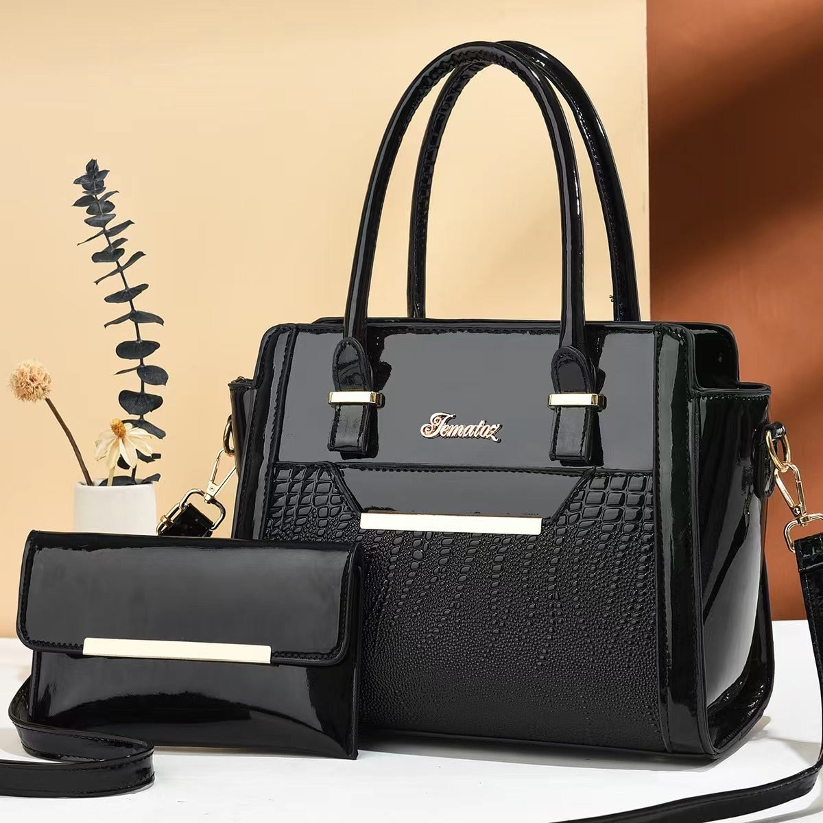 Handtasche mit Muster und großer Kapazität