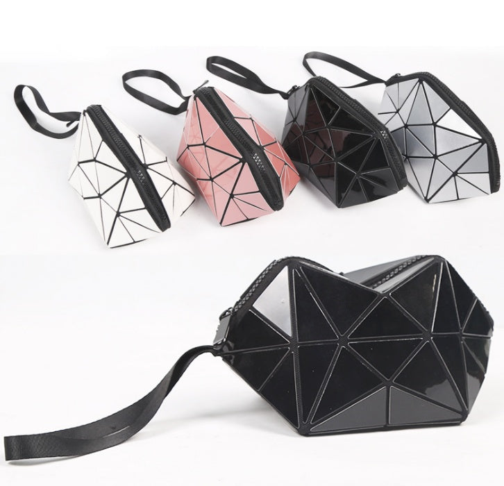 Modische geometrische Kosmetiktasche für Damen – Organizer mit Reißverschluss, leicht, faltbar, ideal für Reisen