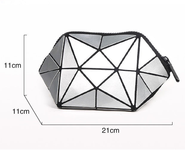 Modische geometrische Kosmetiktasche für Damen – Organizer mit Reißverschluss, leicht, faltbar, ideal für Reisen