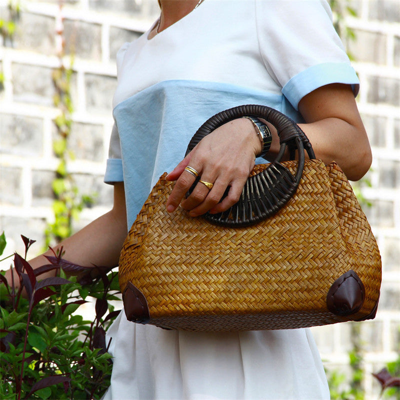 Strohtasche für Damen – Hand- und Strandtasche
