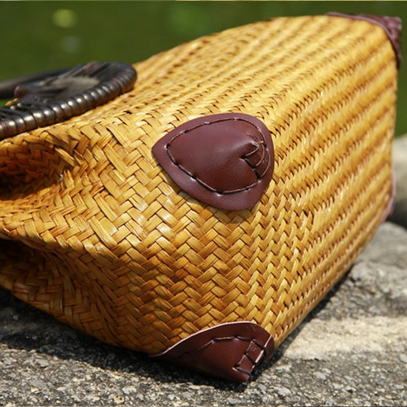 Strohtasche für Damen – Hand- und Strandtasche