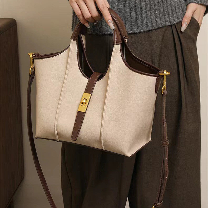 Einkaufskorb in Lederoptik – Elegante Shopper-Tasche für den Arbeitsweg