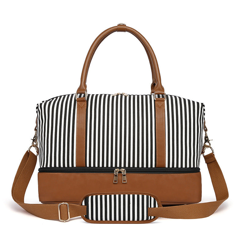 Damen-Reisetasche mit Streifenmuster aus Canvas
