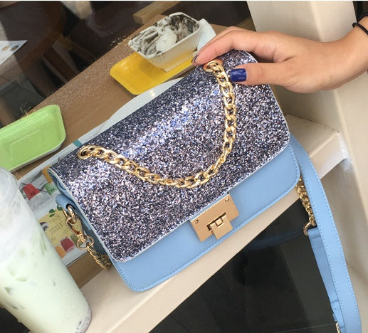 Damen-Shopper im modischen Design – Kleine, quadratische PU-Tasche mit Pailletten