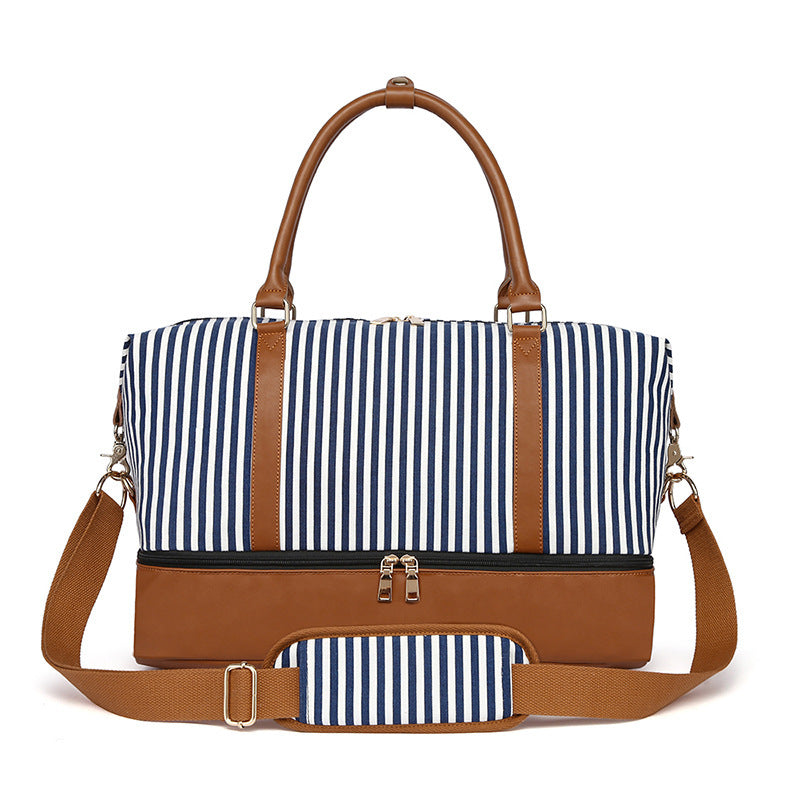 Damen-Reisetasche mit Streifenmuster aus Canvas
