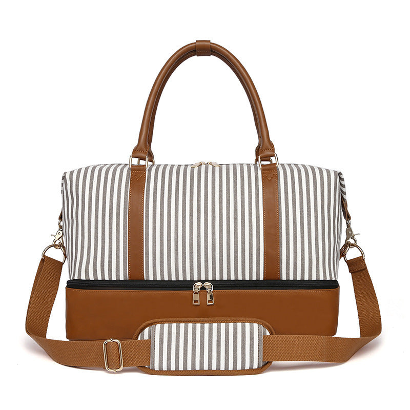 Damen-Reisetasche mit Streifenmuster aus Canvas