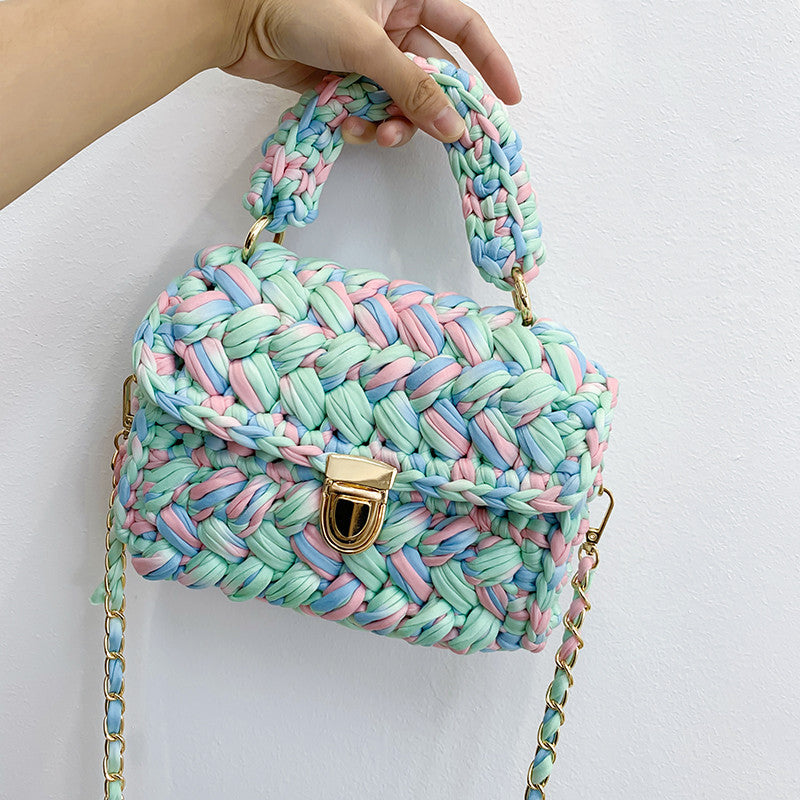 Handgestrickte Häkel-Shopper & Umhängetasche