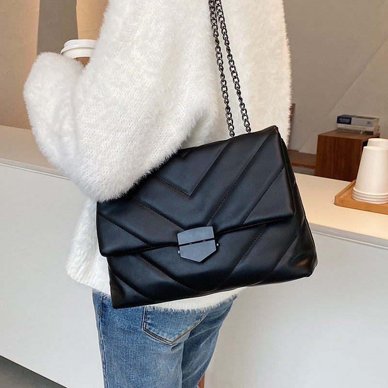 Bestickte kleine Umhängetasche aus PU-Leder für Damen – Trendige Marken-Handtasche mit Schulterriemen