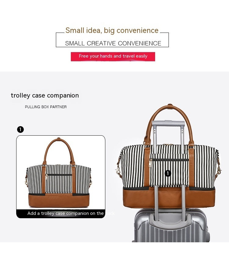 Damen-Reisetasche mit Streifenmuster aus Canvas