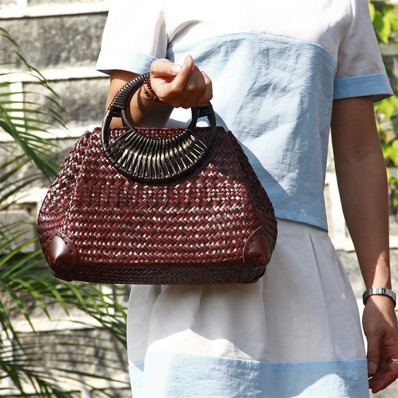 Strohtasche für Damen – Hand- und Strandtasche
