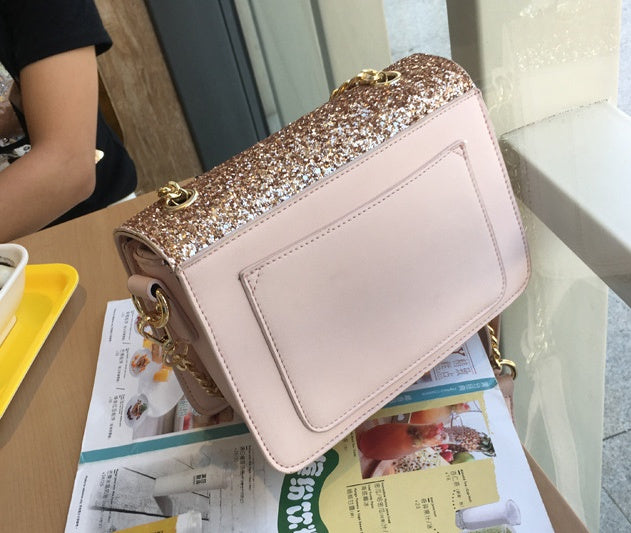 Damen-Shopper im modischen Design – Kleine, quadratische PU-Tasche mit Pailletten
