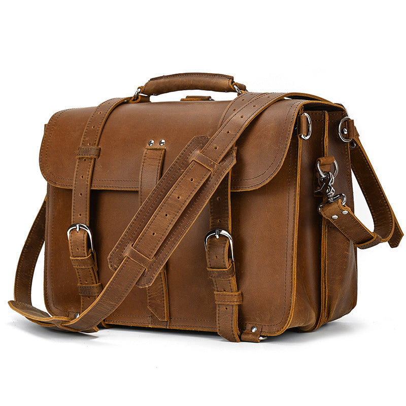 Retro-Reisetasche für Herren – Crazy-Horse-Leder Handgepäck