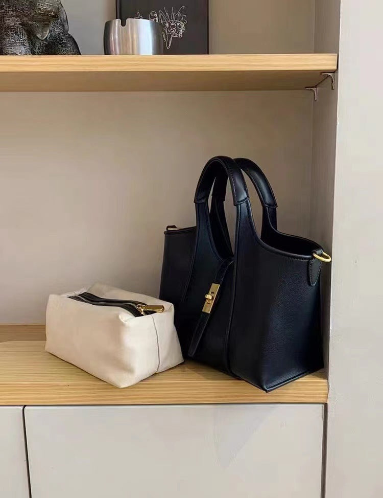 Einkaufskorb in Lederoptik – Elegante Shopper-Tasche für den Arbeitsweg