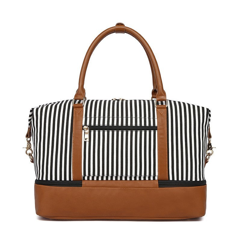 Damen-Reisetasche mit Streifenmuster aus Canvas